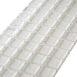 Rok Hardware 20 Pack of Large Clear Square Self-Adhesive Rubber Pad Bumpers 1" x 0.18" for Home Kitchen Glass Foot Drawers Cabinet Door