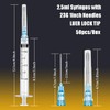 50Pack 2.5ml/cc with 23 G 1” Safety Individually Wrapped