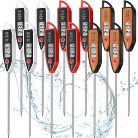 Digital Thermometer Food Meat Thermometer Candy Thermometer Water Thermometer Immediate Read Thermometer for Kitchen Cooking (12 Pcs)
