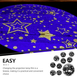 Generic Night Light Projector Film:Night Light Projector Replacement Film Ocean, Star, Universe, Snowflakes, Elk for Bedroom Decor Aesthetic,10 pcs/Set, 9.10X9.10X4.10CM