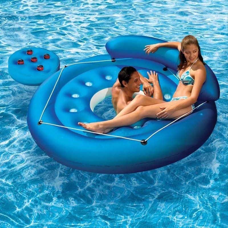 Poolmaster 83660 French Pocket Convertible Island , Blue