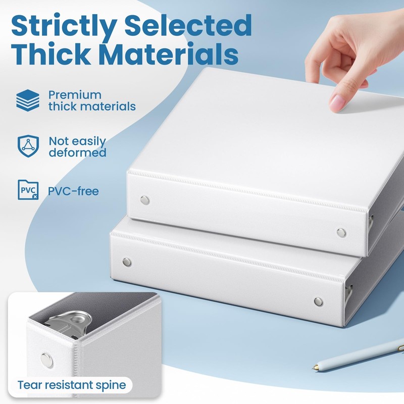SUNEE 3 Ring Binder 1.5 Inch 2 Pack, Clear View