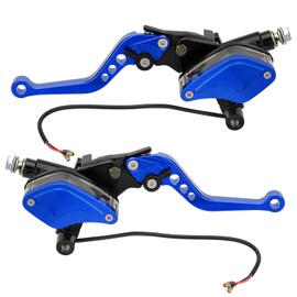 VG MOTO Motorcycle Brake Clutch Pump Lever 7/8" 22mm Dual Hydraulic Master Cylinder Reservoir CNC Left & Right Set Universal Replacement for Harley Honda Kawasaki Suzuki Yamaha (Blue)
