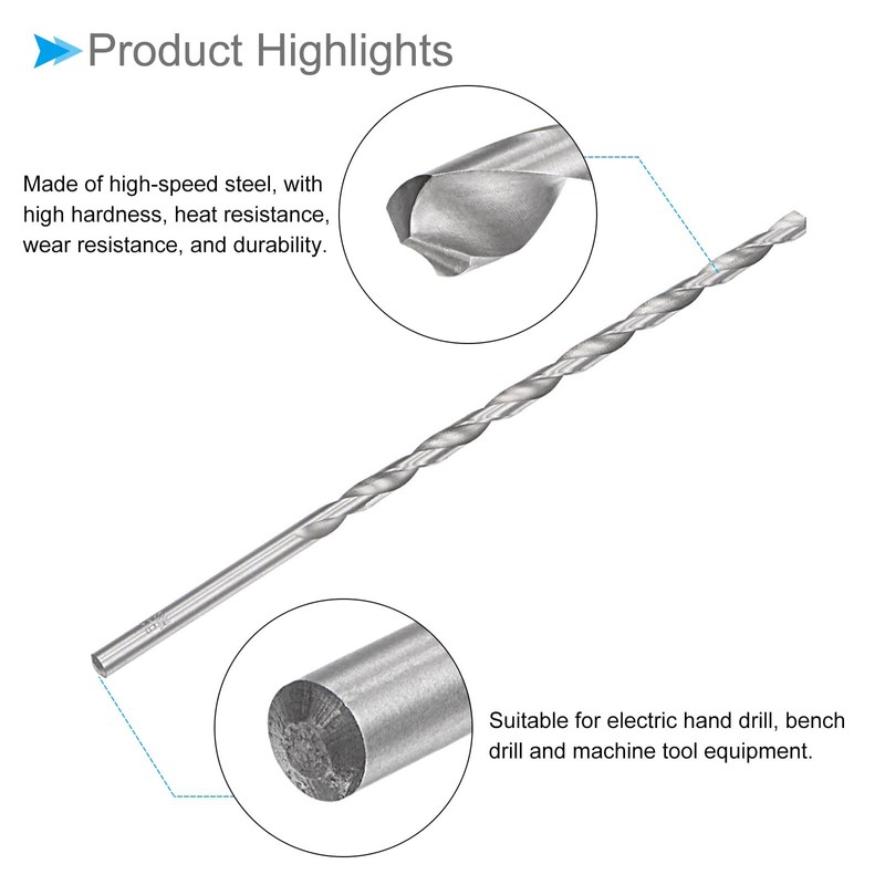 CoCud Extra Long Twist Drill Bit, 0.2 inch (6.2 mm)