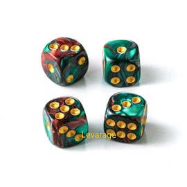 Levarage 0019 Marble Red Green Yellow Dice Size 1.5cm Square Trademarked Product