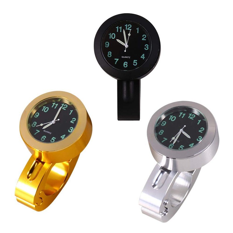Universal Motorcycle Handlebar Watch, 7/8"-1" Waterproof Motorbike Handlebar Mount Clock