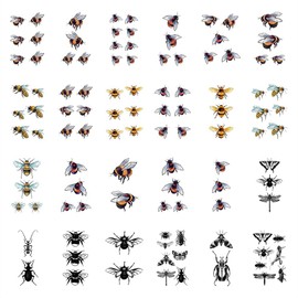 SanerLian Bee Insect Temporary Tattoo Sticker Waterproof Ladybug Men Women Party Favor Hand Arm Shoulders 10.5X6cm Set of 24 (SF257)
