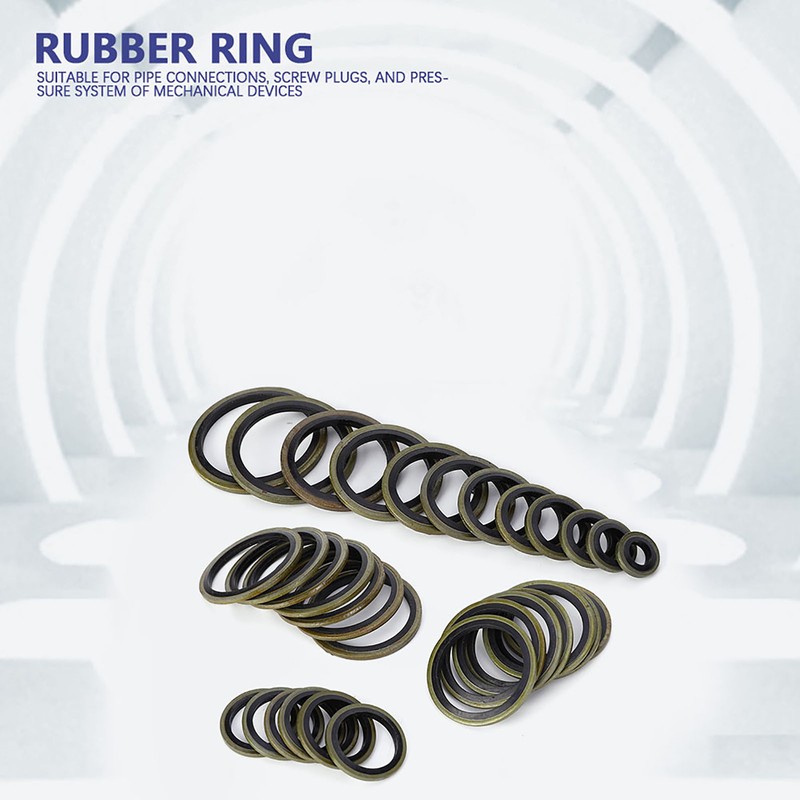 240pcs 6\8\10\12\14\16\18\20\22\24\27\30mm Metal Rubber Sealing Oil Ring Drain Plug Gasket