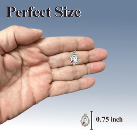 Catholica Shop Catholic Religious Wear Silver Tone Small Medal Pendant of Divine Mercy – A Symbol of Blessings & Devotion, Catholic Favors & Keepsake for Prayer, Faith & Daily Reflection, Pack of 6