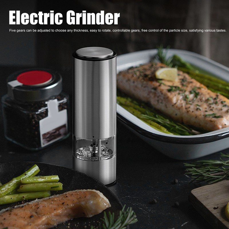 Grinder Stainless Steel Portable Electric Grinder Black Pepper Table Salt