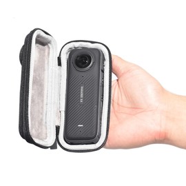 Fotoleey Portable Bag for Insta360 X4, Mini Case, Hard Shell, Good Protection, Anti-scrathes, Supports camera with Lens Guard, With Lanyard and Carabiner Clip