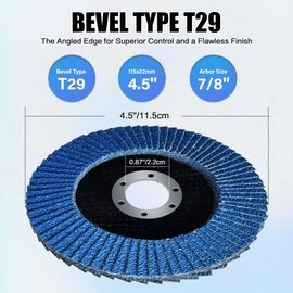 50 Pack Flap Discs 4 1/2" for Angle Grinder, 40/60/80/120 Grit, T29 Flap Disc, Die Grinder Sanding Disc, Zirconia Grinding Wheel for Metal, Wood, Stainless Steel Polishing Finishing