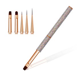 Nail Art Brushes, Rhinstones Nail Art Liner Brush with 4Pcs Brush Heads