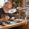 LED Illuminated Magnifying Glass Lamp – 8X/10X Adjustable Magnifier with
