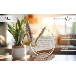 LeDecor Ringvers Series Eagle, Living Room Decoration, 3D Sculpture, Room Aesthetic, Christian Gift for Men, Mother, Wife, Christening, Wedding Gift, Confirmation Deco Sculptures, Diameter 21 cm