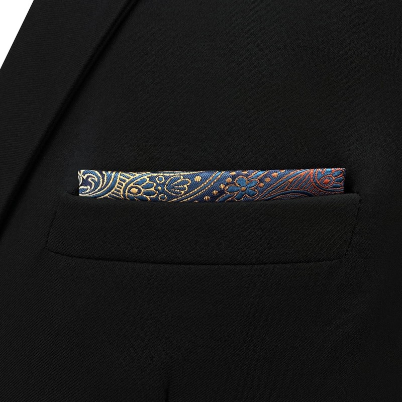 S&W SHLAX&WING Mens Paisley Pocket Squares XL Large for Wedding