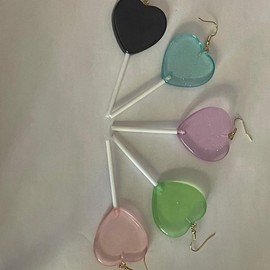 Lollipop Earrings Hypoallergenic - Color: Purple