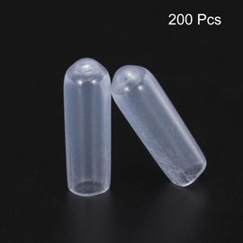 QUARKZMAN Pack of 200 Rubber End Caps 4 mm ID Vinyl PVC Round End Cap Cover Protectors for Screw Thread Clear