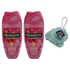 P@lmo live Aroma Love in Bloom A Touch of Bliss Shower Gel with essential oils 2 pack 250 Ml With Free Beauty Body Puff(Any Colour)
