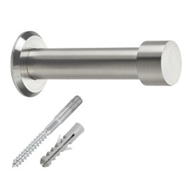 SOTECH Tuula Coat Hooks with Plate Made of Solid Stainless Steel Including Mounting Material 73 mm Total Length Wall Hook Towel Holder Pack of 5