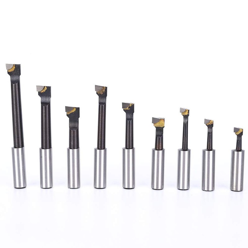 9pcs Drill Bar Set 12mm Head High Speed Steel CNC