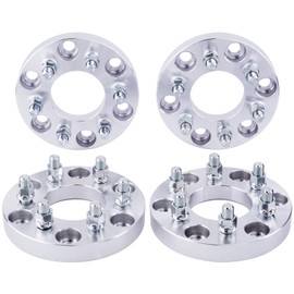 DCVAMOUS 4PC 6x5.5 to 6x5 Wheel Adapters 1 Inch with 14x1.5 Studs Compatible with Chevy GMC 6 Lug for 1999-2022 Silverado Sierra 1500 | 1988-2022 Suburban Yukon | 1995-2022 Tahoe | 2019-2022 RAM1500