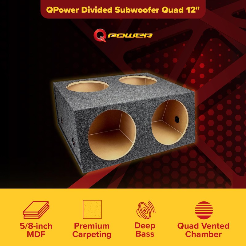 QPower Quad Easy Set 4 Hole 12 Inch Sealed Divided