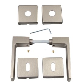 Bricolevante Interior Door Handles Available in Multiple Variations Sold in Set - Square Door Handle (Square Satin Chrome)