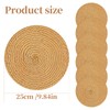 Round Woven Placemats Set of 6, 25 cm Natural Placemat