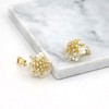 YOQUCOL Flower Snowflake Shape Zirconia Crystal Shells Golden Clip On