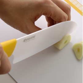 Kyocera Revolution Series Ceramic Santoku, Chef Knife for Your Cooking Needs, 5.5”, Yellow