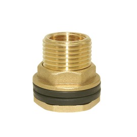 Hooshing Brass Bulkhead Fitting 1/2" Female 3/4" Male Thread Water Tank Connector for Rain Barrels, Aquariums, Tubs, Pools