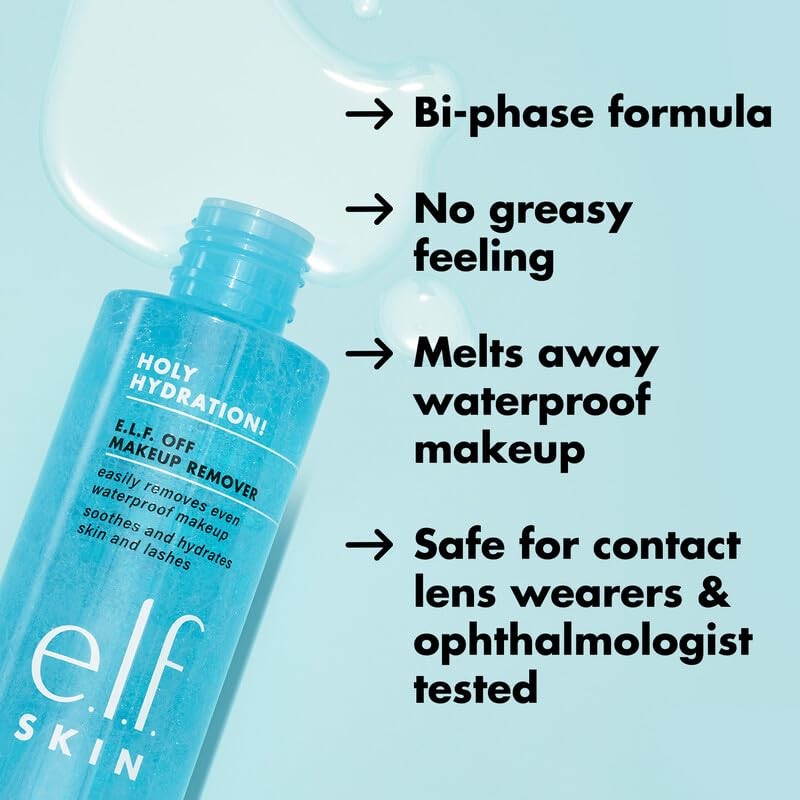 e.l.f. SKIN Holy Hydration Off Makeup Remover, Liquid Makeup Remover