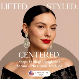 BlingGuard 90 Dots Heavy Earring Lobe Support - Made in USA - Hypoallergenic Earring Backs for Droopy Ears, Prevent Sagging & Drooping