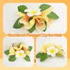 2 PCS Yellow Tropical Flower Clips, Plumeria Hair Accessories, Camellia