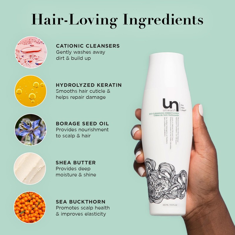 Unwash Bio-Cleansing Conditioner - Gentle, Hydrating Co-Wash Cleansing Conditioner, Sulfate