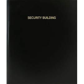 BookFactory Security Building Log Book/Journal/Logbook - 120 Page, 8.5"x11", Black Hardbound (XLog-120-7CS-A-L-Black(Security Building Log Book))