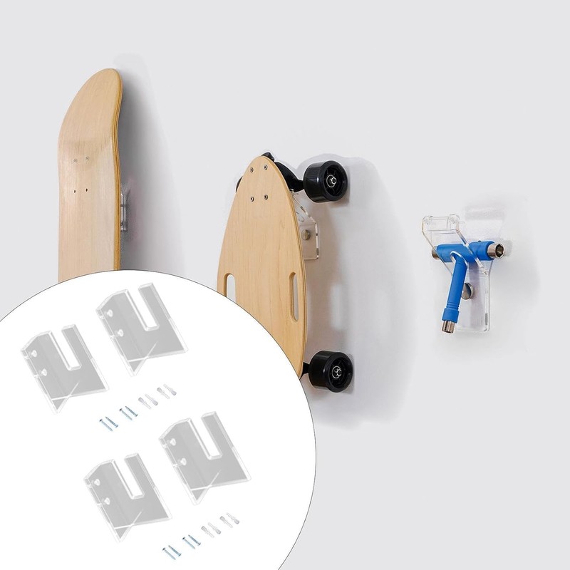 Skateboard Display Rack Wall Mounted Home Organizer Multipurpose Stable Surfboard