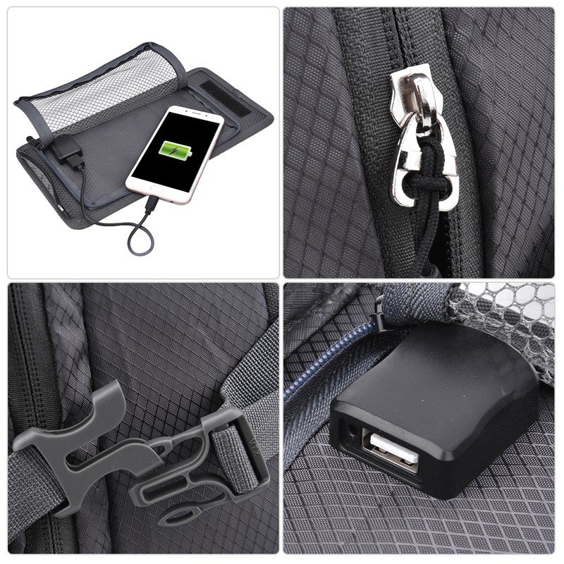 ECE-816 Solar Powered Outdoor Foldable Hiking Backpacks Waterproof Camping Travel