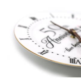 Treble Bee 30th Anniversary Porcelain Clock with Gold Trim, 30 Years Wedding Gifts Idea for Parents, Unique 30th Anniversary Decorations for Husband or Wife -10 inch Elegant Bone China Clock