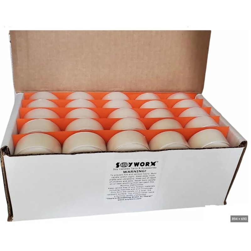 Soy Tealight Candles - 25 Unscented - All Natural Color