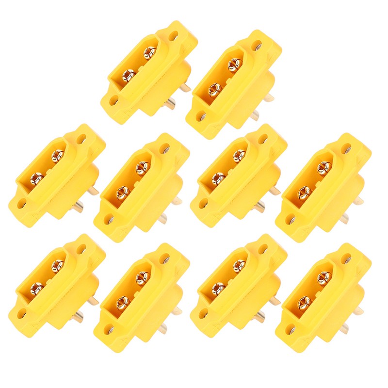 10Pcs Male Plug Connector XT60E1-M Mountable Brass Gold Plated Heat