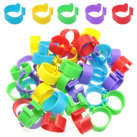 Mutai 16mm Chicken Identification Band 50PCS 16mm 5Color Plastic Poultry Chickens Ducks Leg Rings Clip-On Round Tags Poultry Identification Bands