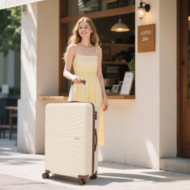 Eeeza Luggage Sets 5 Piece, Suitcases with Wheels, ABS Hard Case Luggage with TSA Lock Spinner Wheels, Carry On Luggage Set (20/24/28 inch)