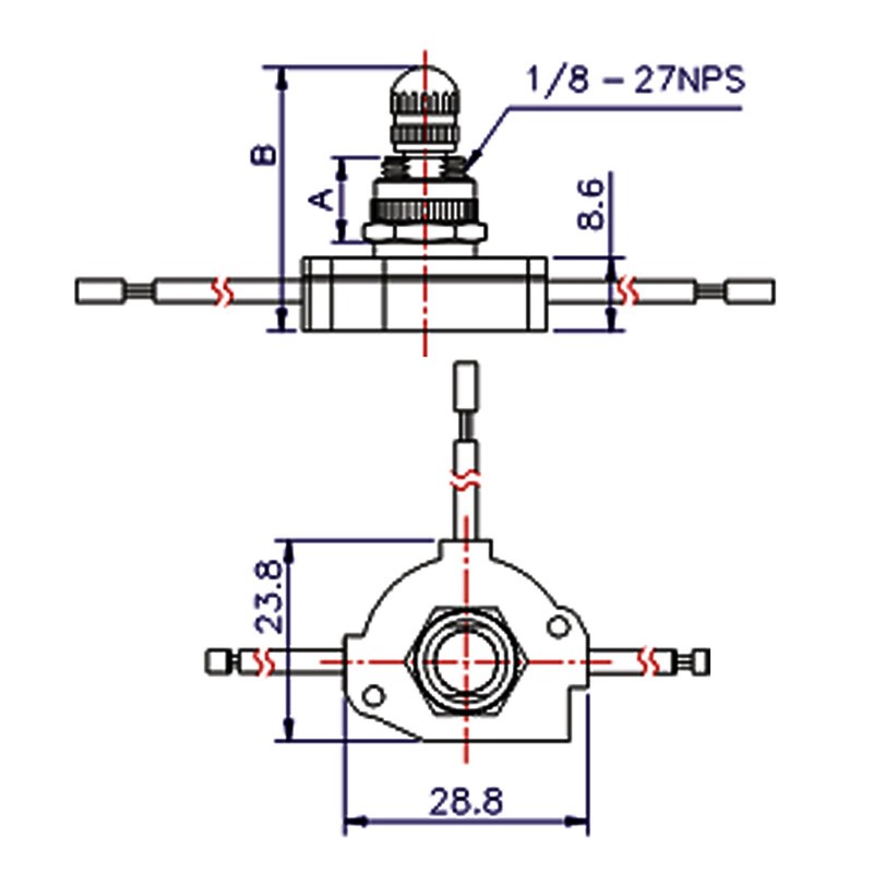 Zing Ear ZE-136M 3/8" 2 Circuit 3-Way 3A 250VAC 6A