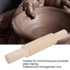 Embossed Rolling Pin with 2 Different Pattern Solid Wood Polished