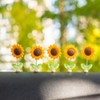 Sunflower spring car flower helmet rocking doll interior transparent leaf decoration spring car dashboard / 해바라기 스프링 자동차 꽃 헬멧 흔들 인형 실내 투명잎 장식 용수철 차량 대시보드