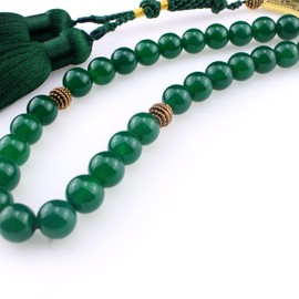 beirunde Tasbih Tesbih Islamic 33 Prayer Beads, Misbaha Masbaha Tasbeeh Sibha Beads, Allah Mohammed Ramadan Rosary, Muslim Islam Subha Sebha Worry Beads, Green Agate Natural Beads Handmade Tassel