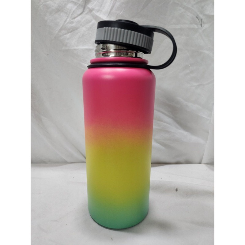 AGH 32oz Stainless Steel Insulated Leak-proof Water Bottle Thermos, Rainbow
