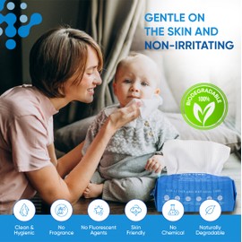 WITHU WITHU Disposable Face Towels, Ultra Soft, Thick Towelettes, Hygienic Makeup Remover, Facial Cleansing Wipes, Dry Washcloth & Napkins, Multi-Use/Travel